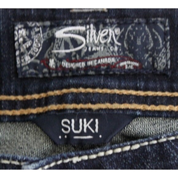 Silver Women Jeans Suki Baby Bootcut Dark Wash Denim Blue Size 32x33 - Picture 3 of 16